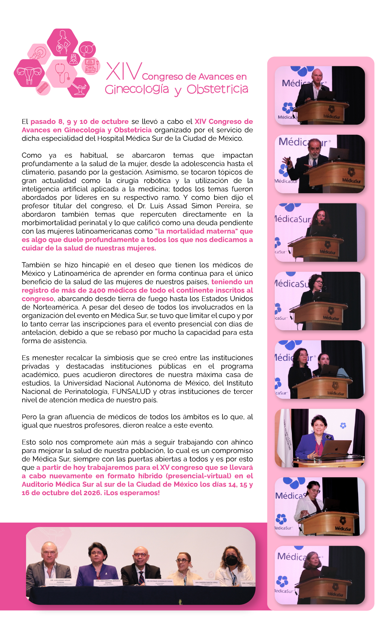 As� se vivi� el XIV Congreso de Avances en Ginecolog�a y Obstetricia